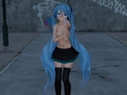 MMD Blue Hair Babe เจาะหัวนมเซ็กส์ทอย