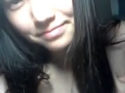 สาวน่ารักถ่ายเซลฟี่แฟนของเธอ